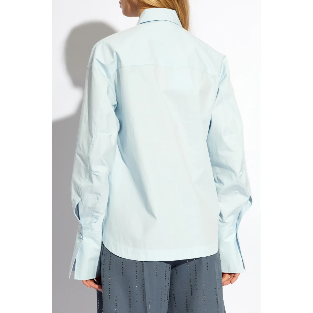 The Attico Shirt met logo Blue Dames