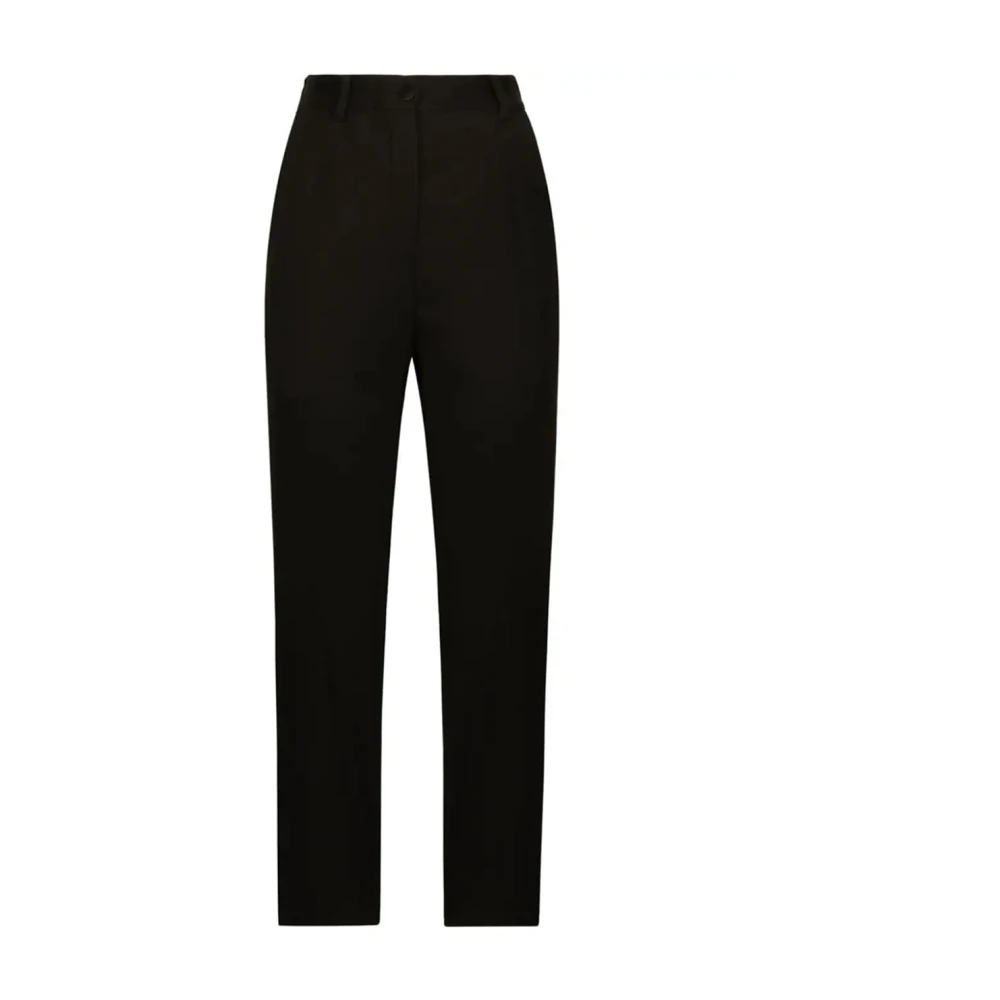 Dolce & Gabbana , Slim-Fit Trousers, Female, Black, S, Casual Slim Fit Trousers