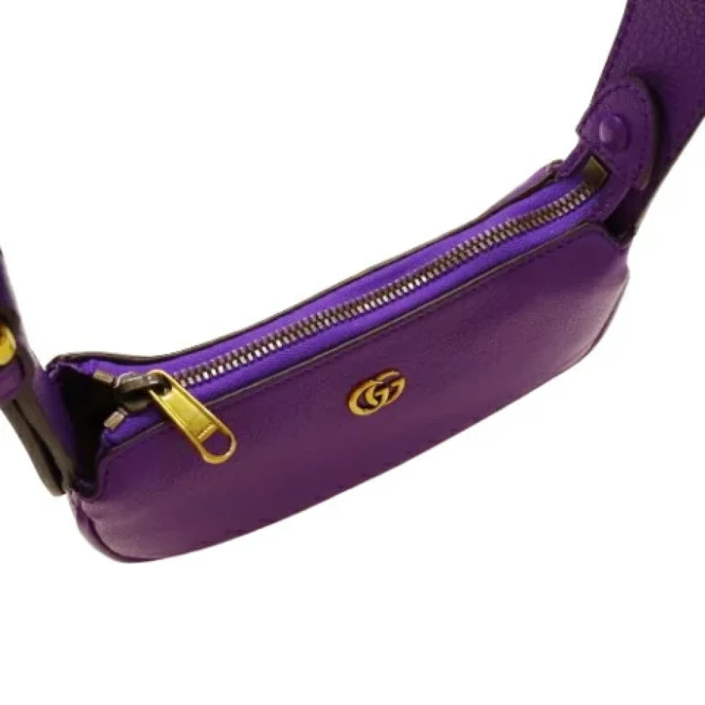 Gucci Vintage Pre-owned Leather gucci-bags Purple Dames