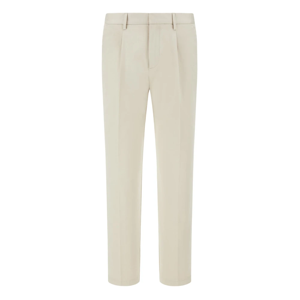 Boggi Milano Hombre Beige - Pantalones De Algodón Elástico - Trousers - L - Pantalones De Algodón Elástico