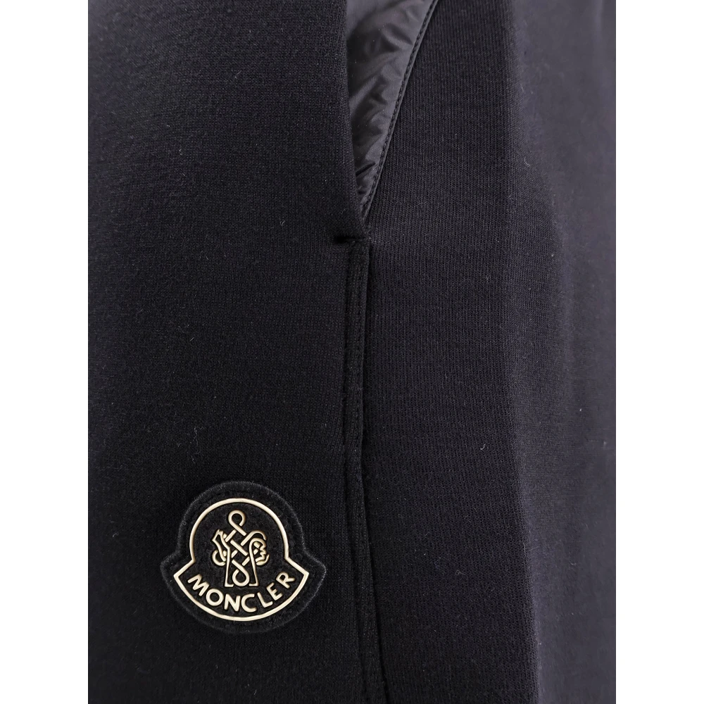 Moncler Neopreen Gewatteerde Broek met Gestikte Details Black Heren