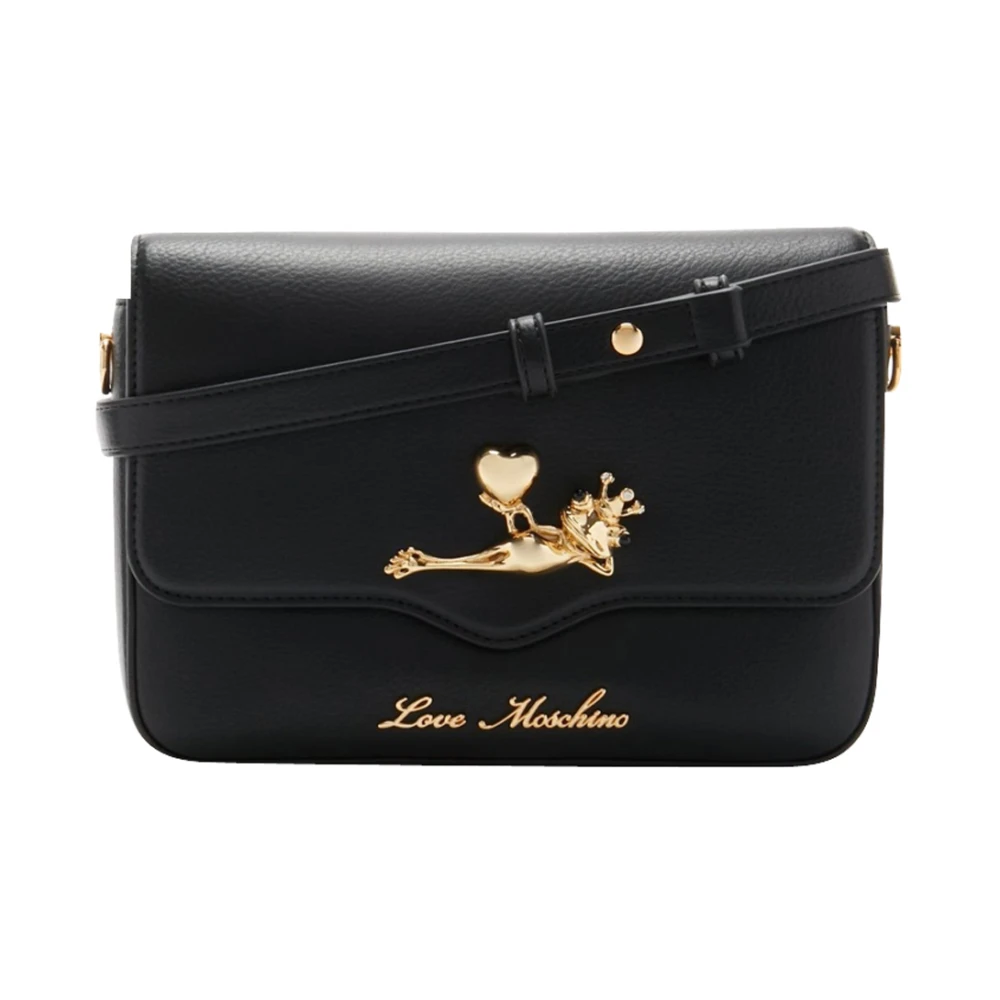 Love Moschino Elegant Crossbody Väska med Magnetisk Stängning Black, Dam