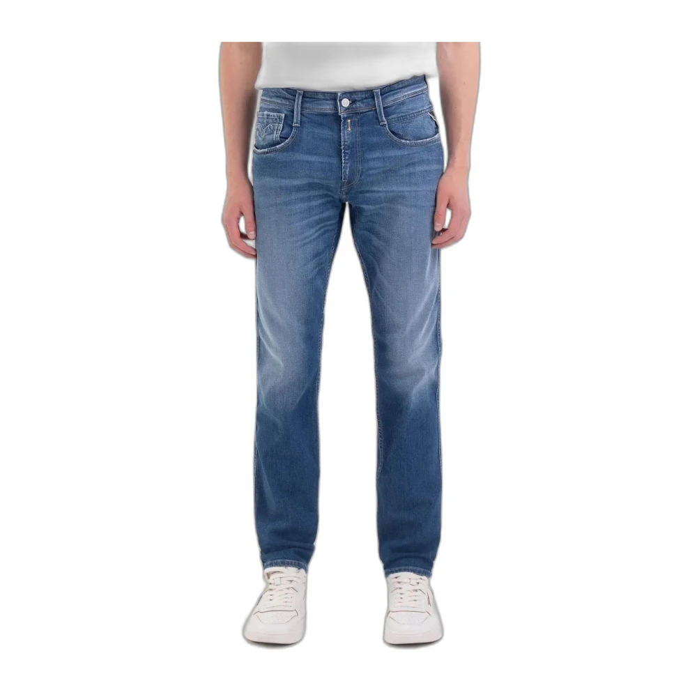 REPLAY slim fit jeans middenblauw