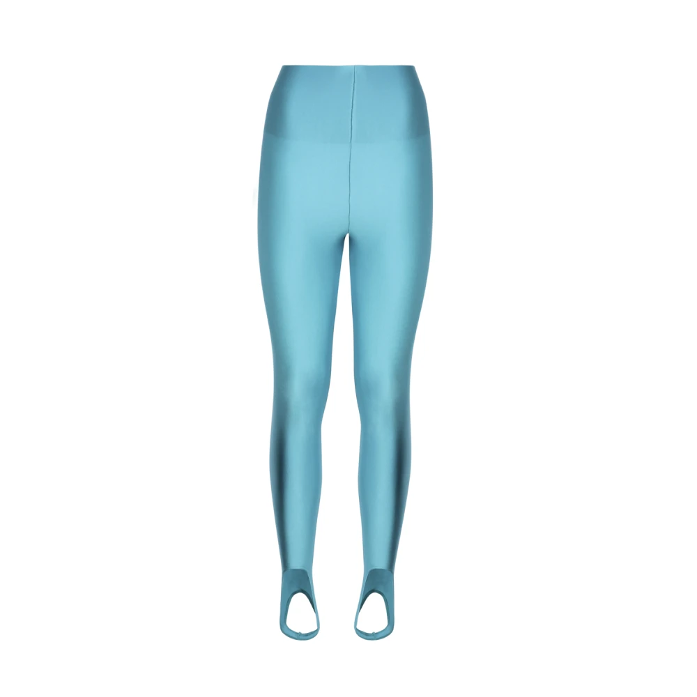 Andamane Turquoise Nylon Leggings met Elastische Taille Blue Dames