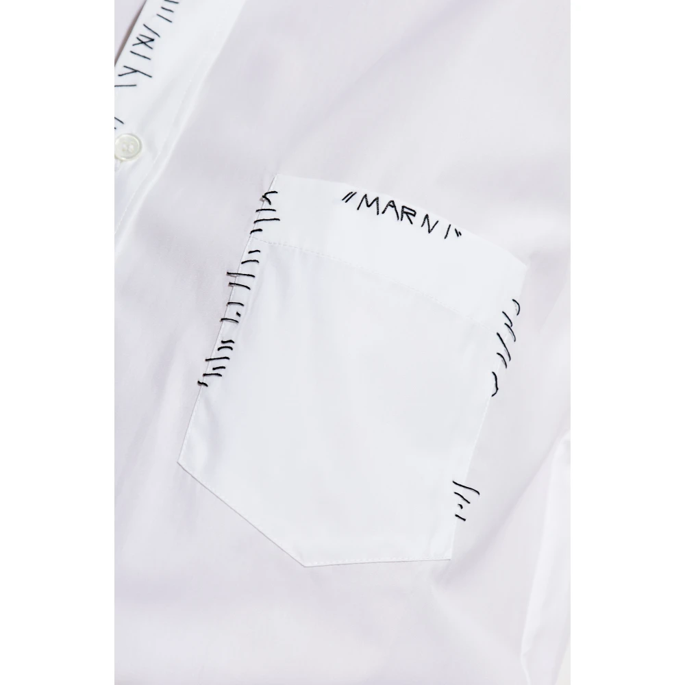 Marni Shirt met decoratieve stiksels White Dames