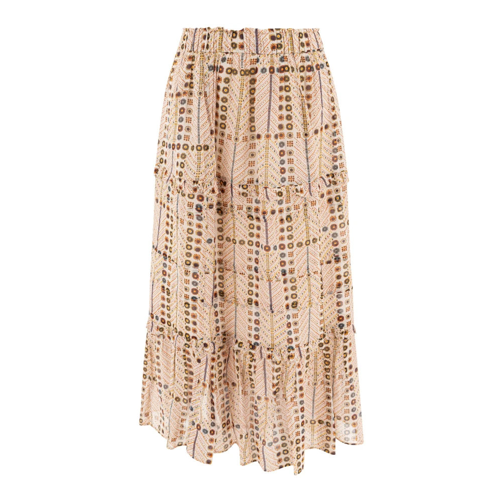 Marant Étoile Women's Beige Midi Skirts, M, Stylish Cotton Skirt