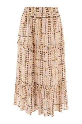Beige Stilfull Bomullskjol