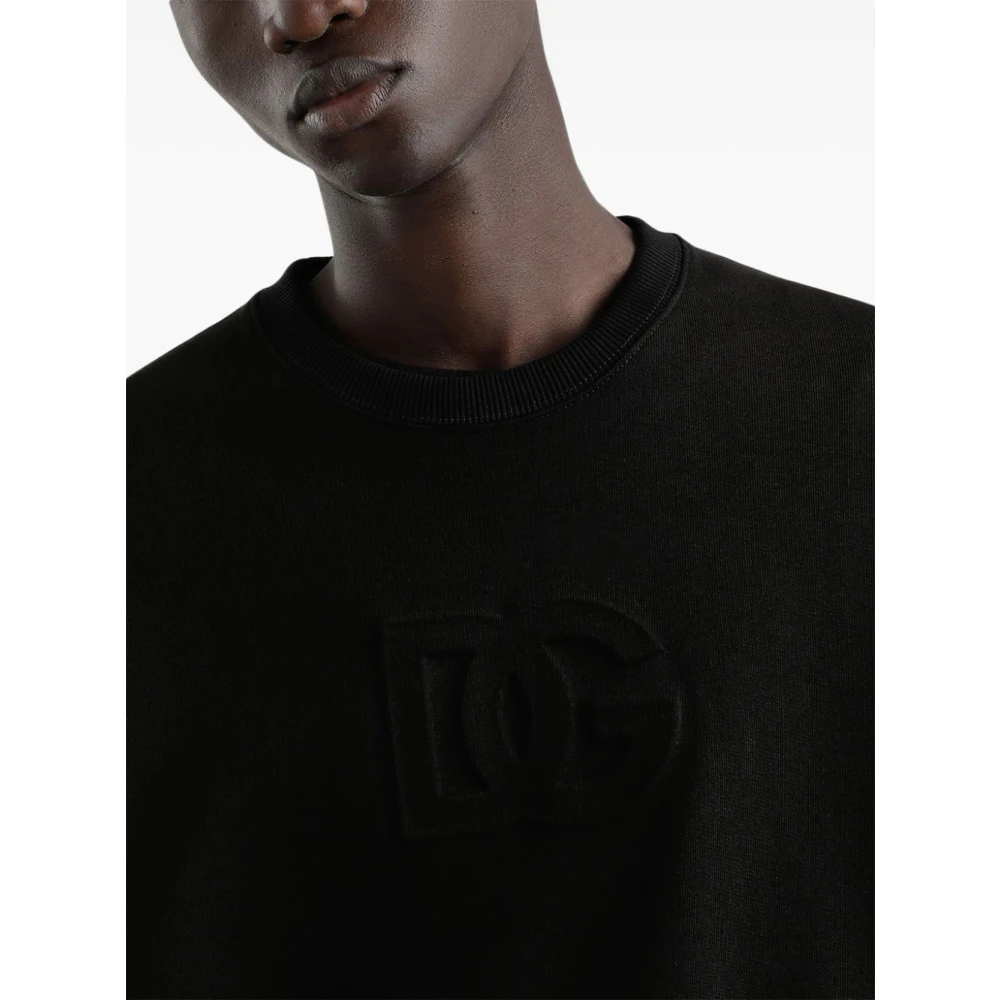 Dolce & Gabbana Zwarte Sweatshirt Verhoog Garderobe Stijlvol Statement Black Heren