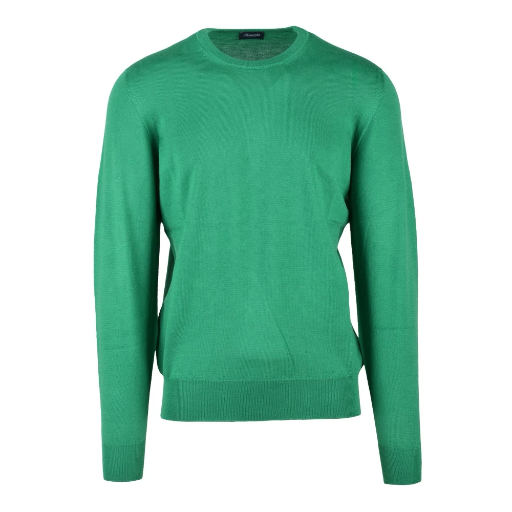 Drumohr Men's Green Merino Wool Crewneck Jumper