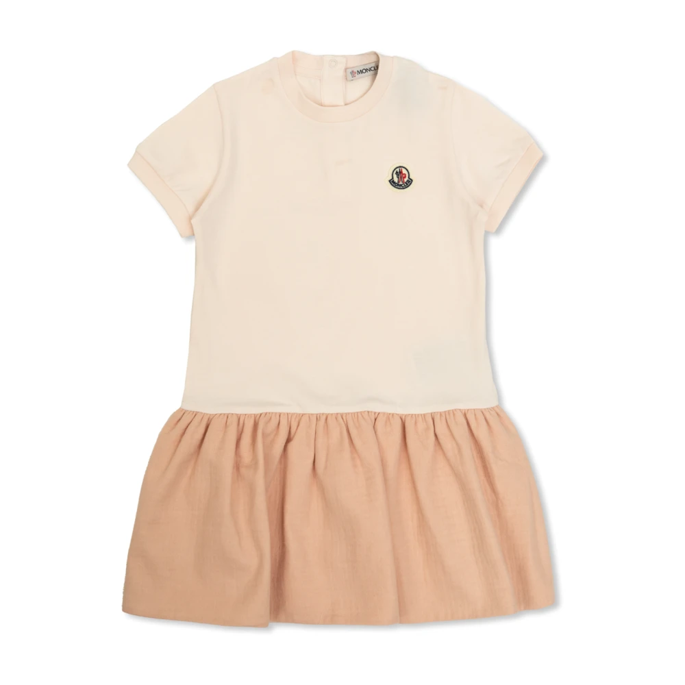 Moncler Unisex Kids Pink Dresses,, Dress With Logo Patch Size 3 Y
