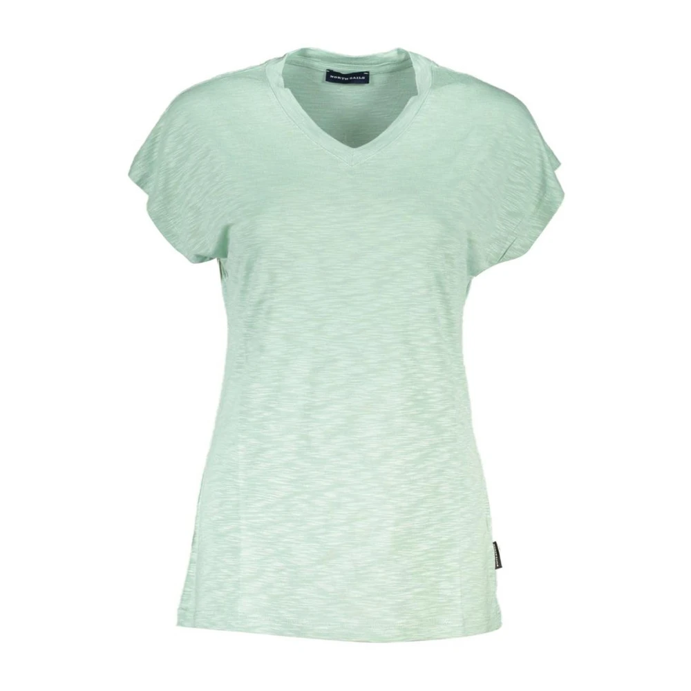 North Sails Groene Viscose V-hals Logo Top Green Dames