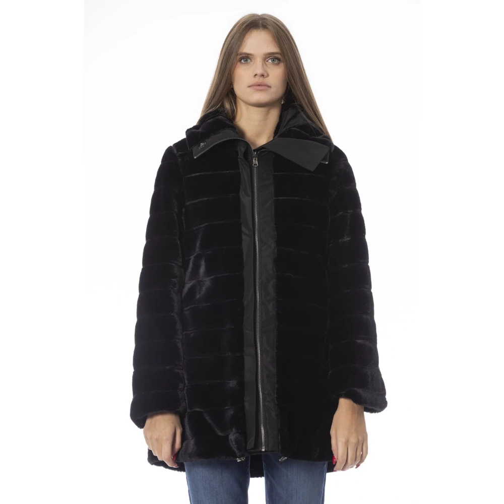 Baldinini Omkeerbare hoodie met ritssluiting Black Dames