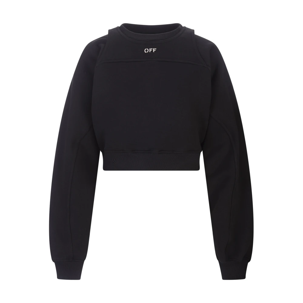 Sort Crop Sweatshirt med Bolero Innsats