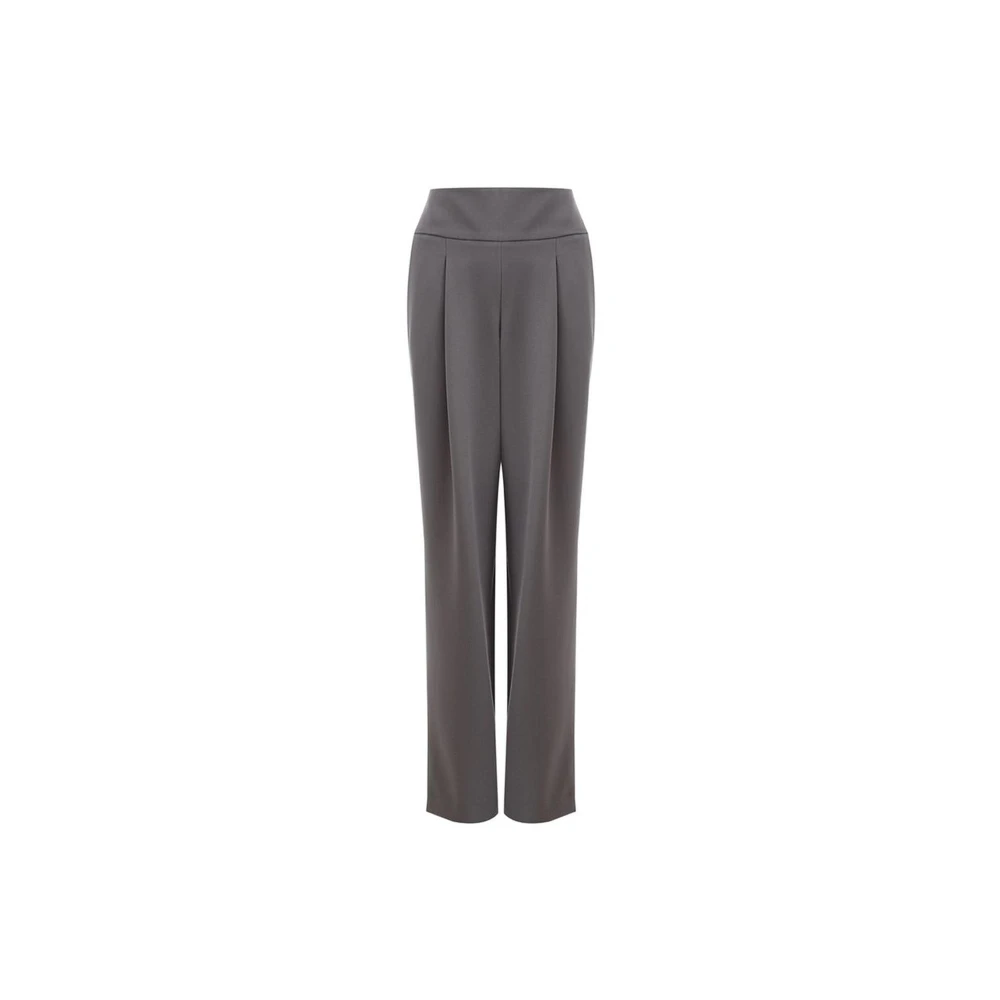 Lardini Women's Gray Wool Wide Trousers