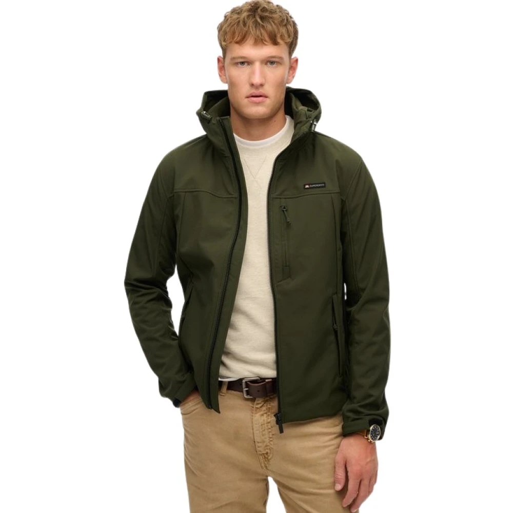Superdry Men's Green Trekker Softshell Jacket With Hood