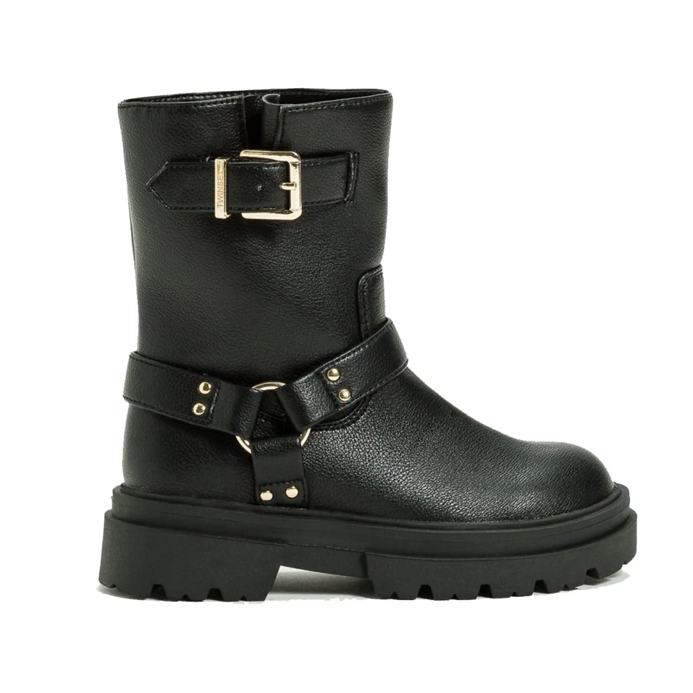 Twinset Girls Black Kids Boots, 38 Eu, Ankle Boot