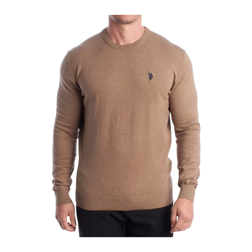 U.s. Polo Assn. Homme Beige Pulls, Taille: L Tricot Ras Du Cou