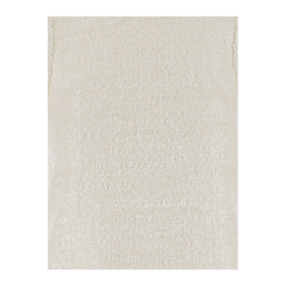 Self Portrait Geborduurde Bouclé Mini Jurk Ivoor White Dames