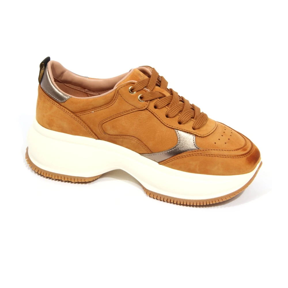 Hogan Women's Brown Sneakers,, Active Shoes Made In Italy Size 6 Uk