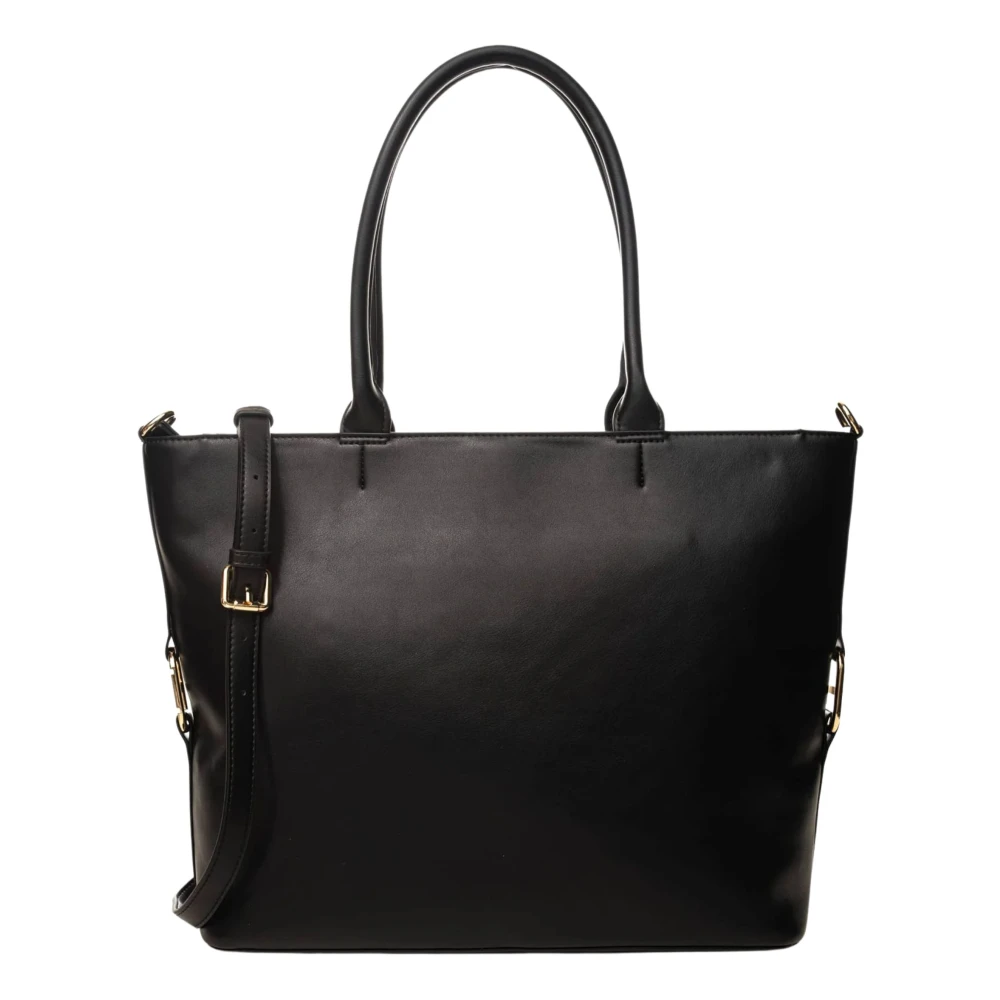 Twinset Bruine leren tote tas met rits Brown Dames