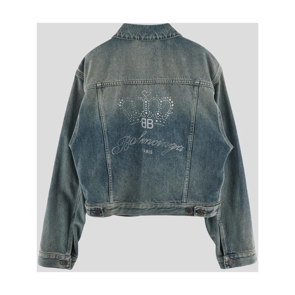 Balenciaga Stijlvolle Denim Jack voor Mannen Blue Dames