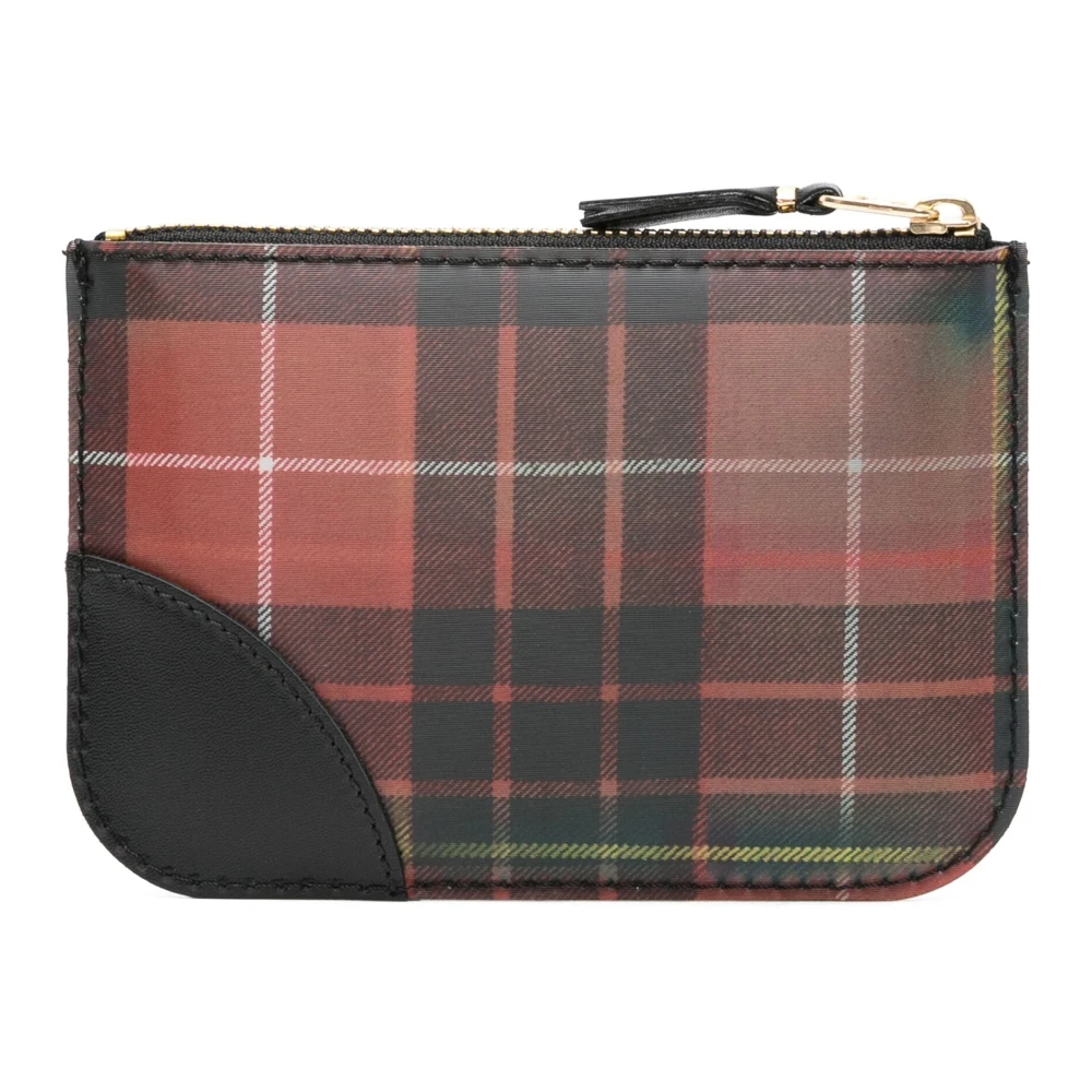 Comme des Garçons Lenticulaire holografische tartan motief portemonnee Red Heren