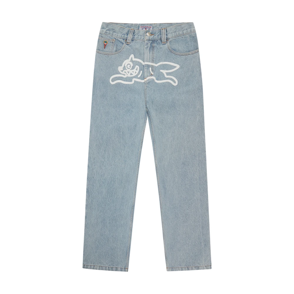 Icecream Blue Straight Fit Jeans, Male, W34, Running Dog Double Scoop Denim Pant