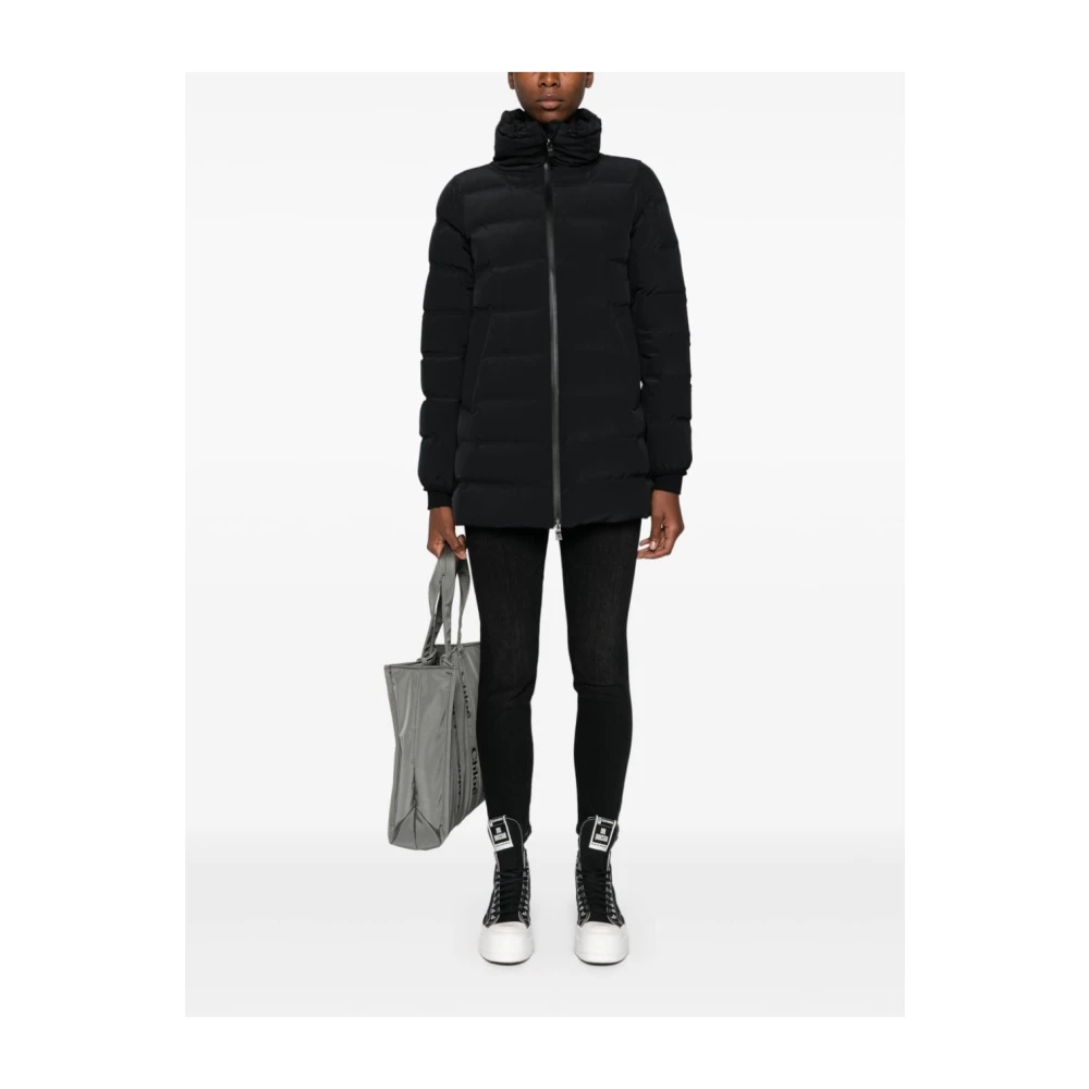 Herno Stijlvolle Parka Jas voor Alle Seizoenen Black Dames