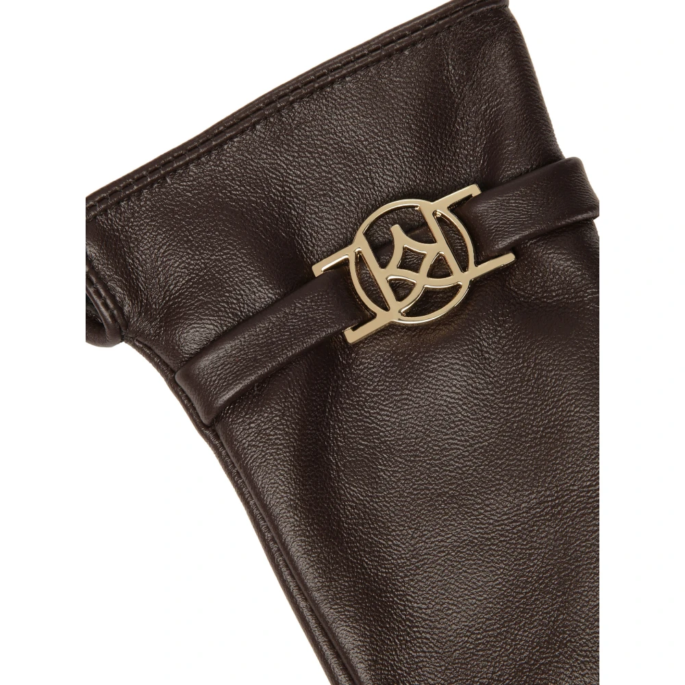 Kazar Bruine leren handschoenen met monogram Brown Dames