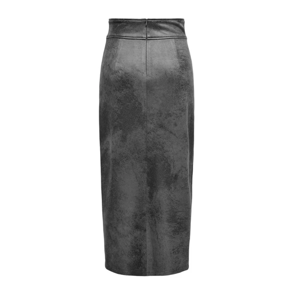 Only Grijze Synthetisch Leren Rok Damescollectie Gray Dames