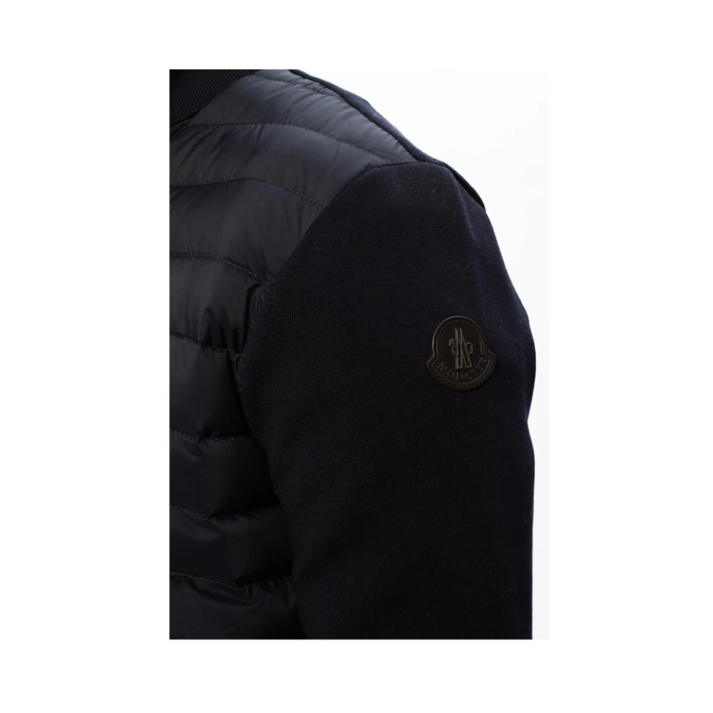 Moncler Gewatteerde Crêpe Ritsvest Blue Heren