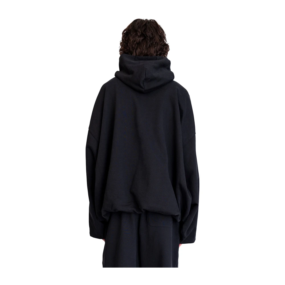 Vetements Zwart Rood Cropped Boxy Hoodie Black Heren