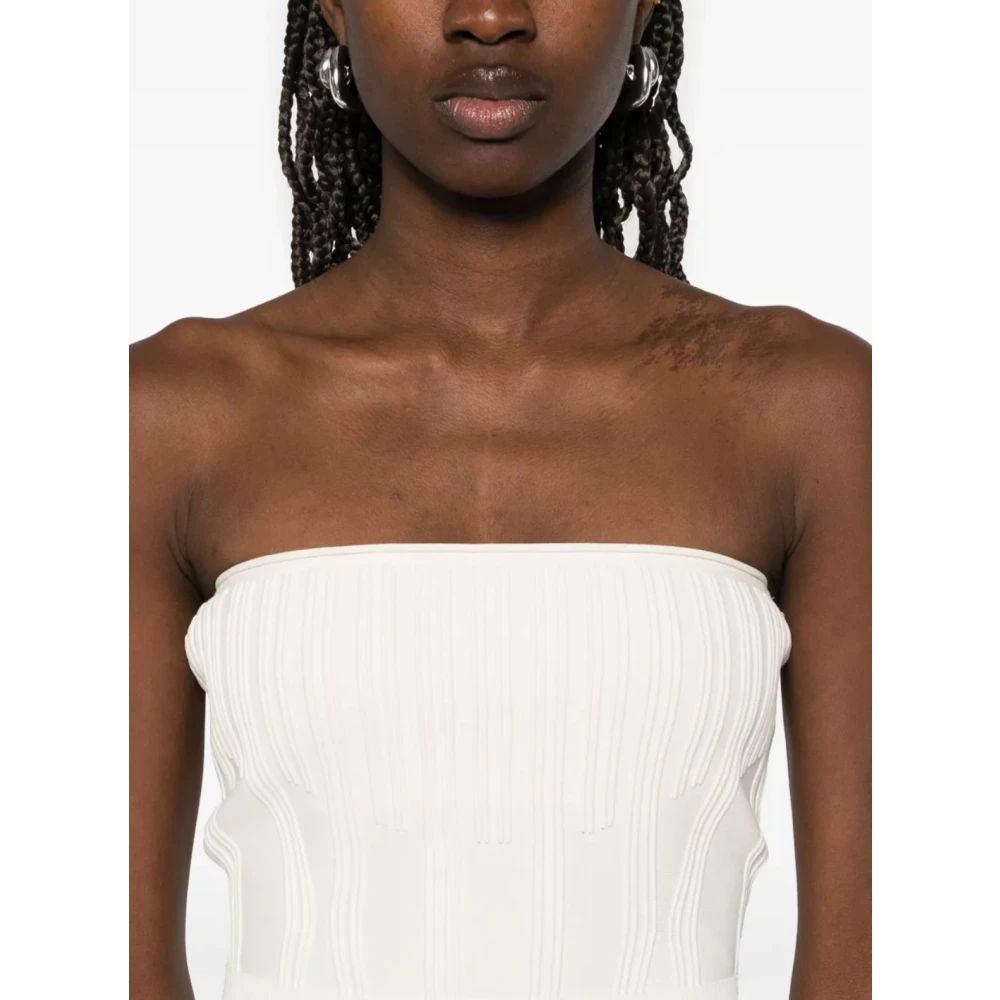Mugler Off White Korset Top White Dames