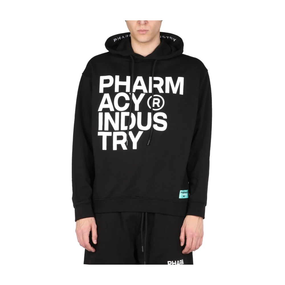 Pharmacy Industry Sweatshirt met Logo Print en Capuchon Black Heren