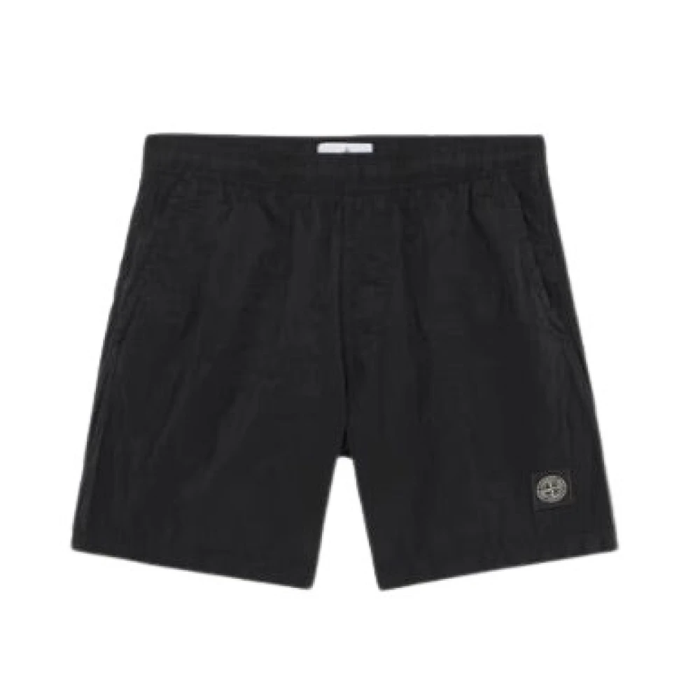 Stone Island Zwarte Nylon Zwemshort Black Heren