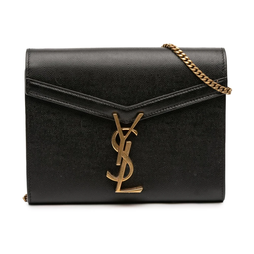Saint Laurent Vintage Women's Black Pre-Owned Chain Wallet
