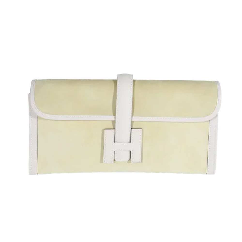 Hermès Vintage Pre-owned Leather clutches Beige Dames