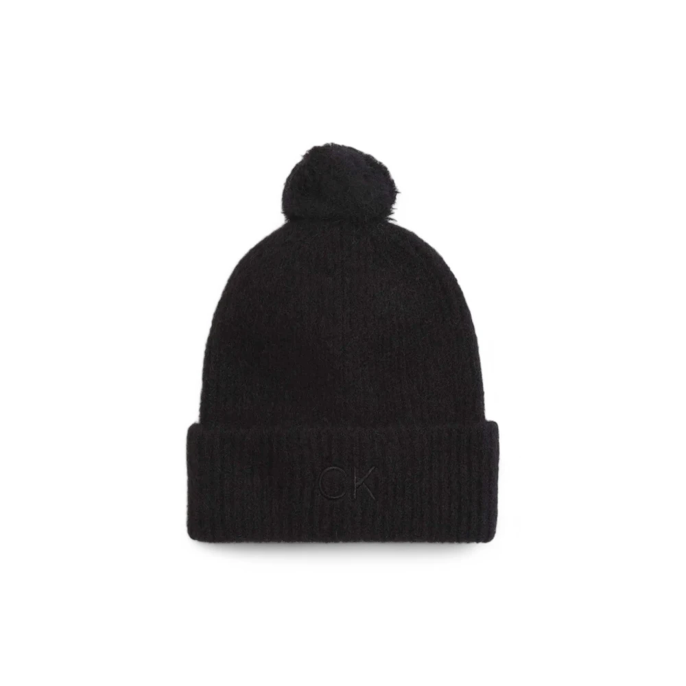 Calvin Klein Zwarte Alpaca Wol Blend Muts Black Dames