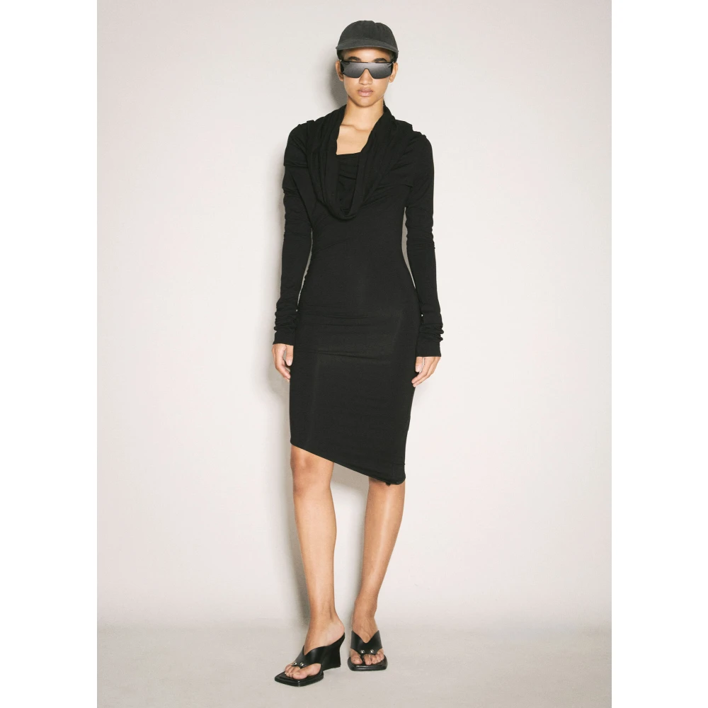 Entire Studios Gedrapeerd Mini Jurk Black Dames