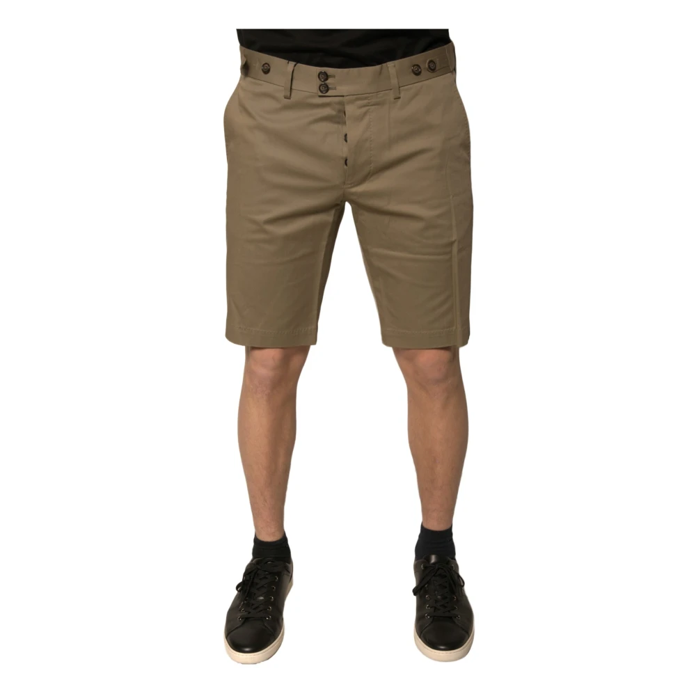 Dolce & Gabbana Bruine Katoenen Chino Shorts met Zakken Brown Heren