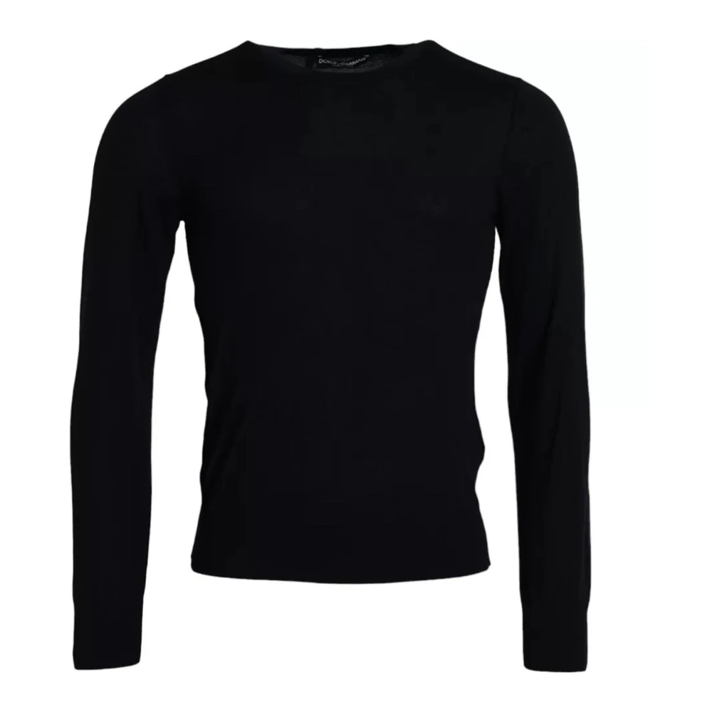 Dolce & Gabbana Zwarte Cashmere Crew Neck Sweater Black Heren