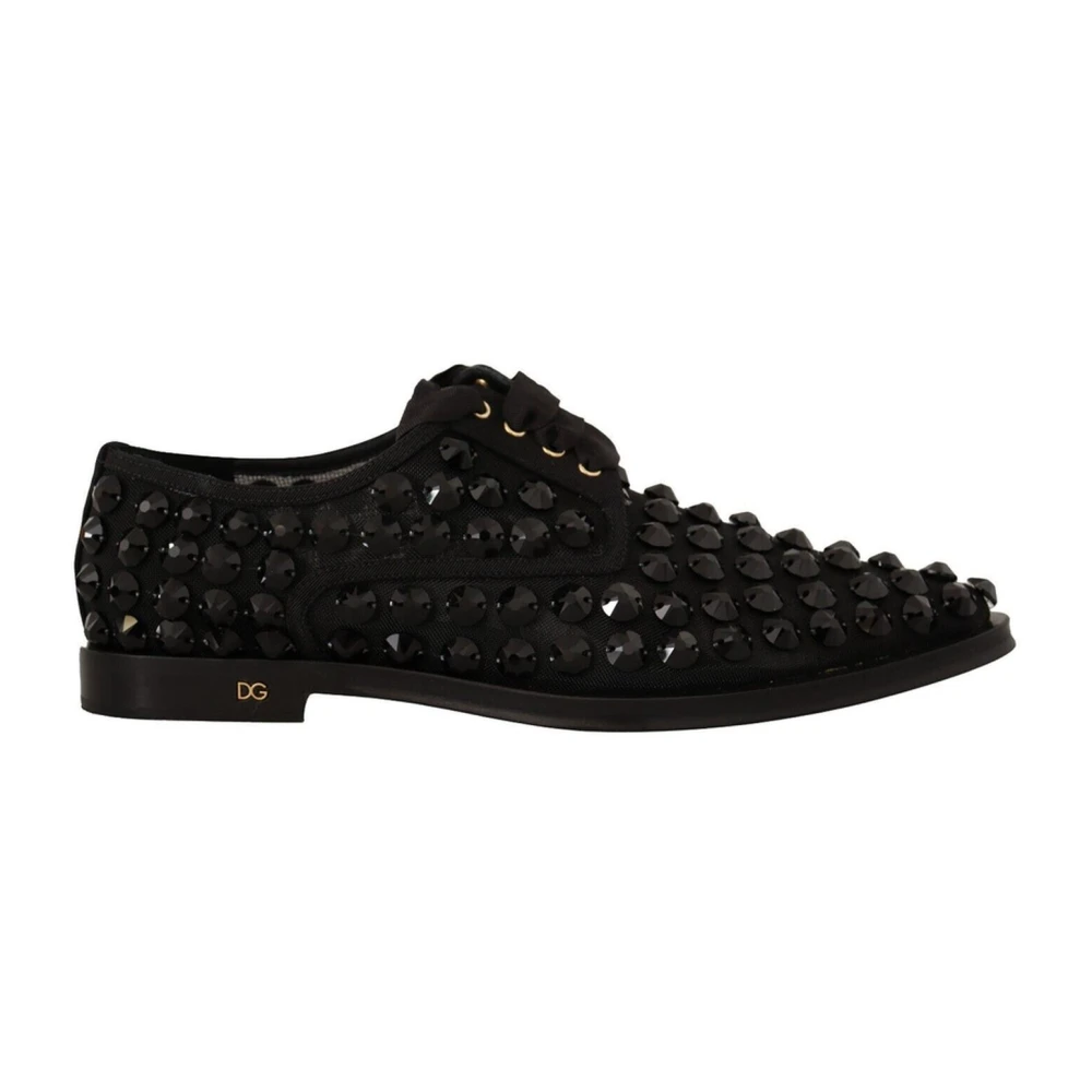 Dolce & Gabbana Svarta Juvelbesatta Snörskor Black, Dam