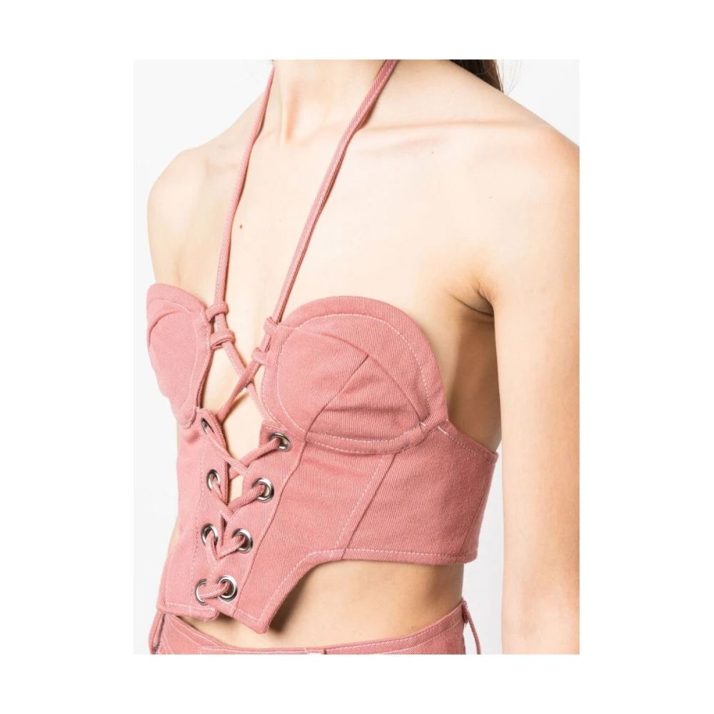 Julfer Roze Korsetstijl Katoenen Top Pink Dames