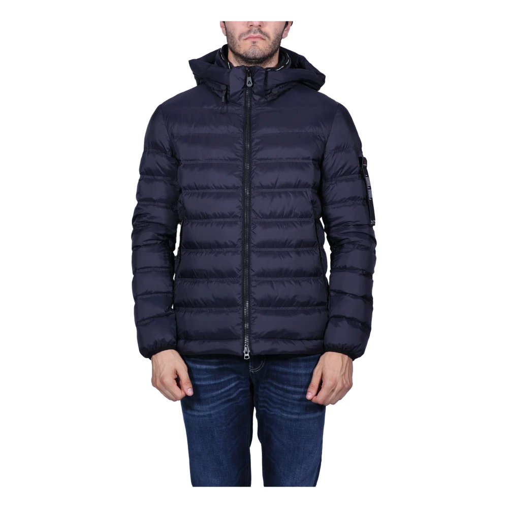 Peuterey Blauwe Lichtgewicht Donsjas met Capuchon Blue Heren