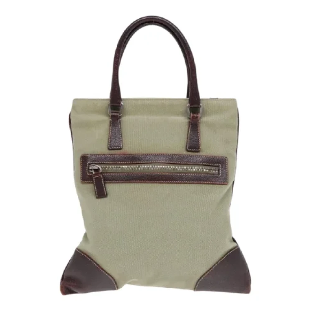 Prada Vintage Pre-owned Canvas handbags Green Dames