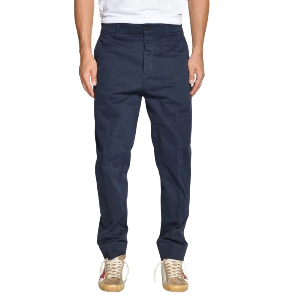 Haikure Mason Chino`s Blauwe katoenen broek Blue Heren