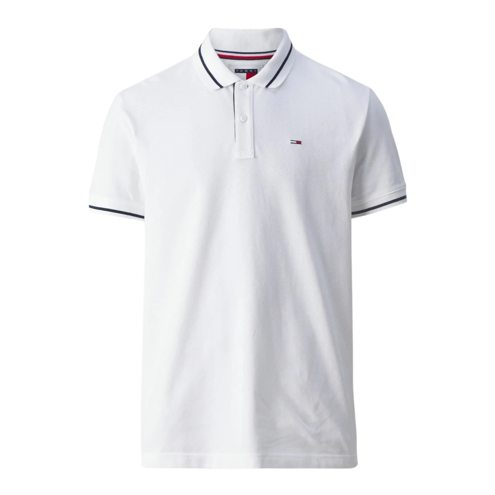 Tommy Hilfiger Gestreept Poloshirt Wit Logo White Heren
