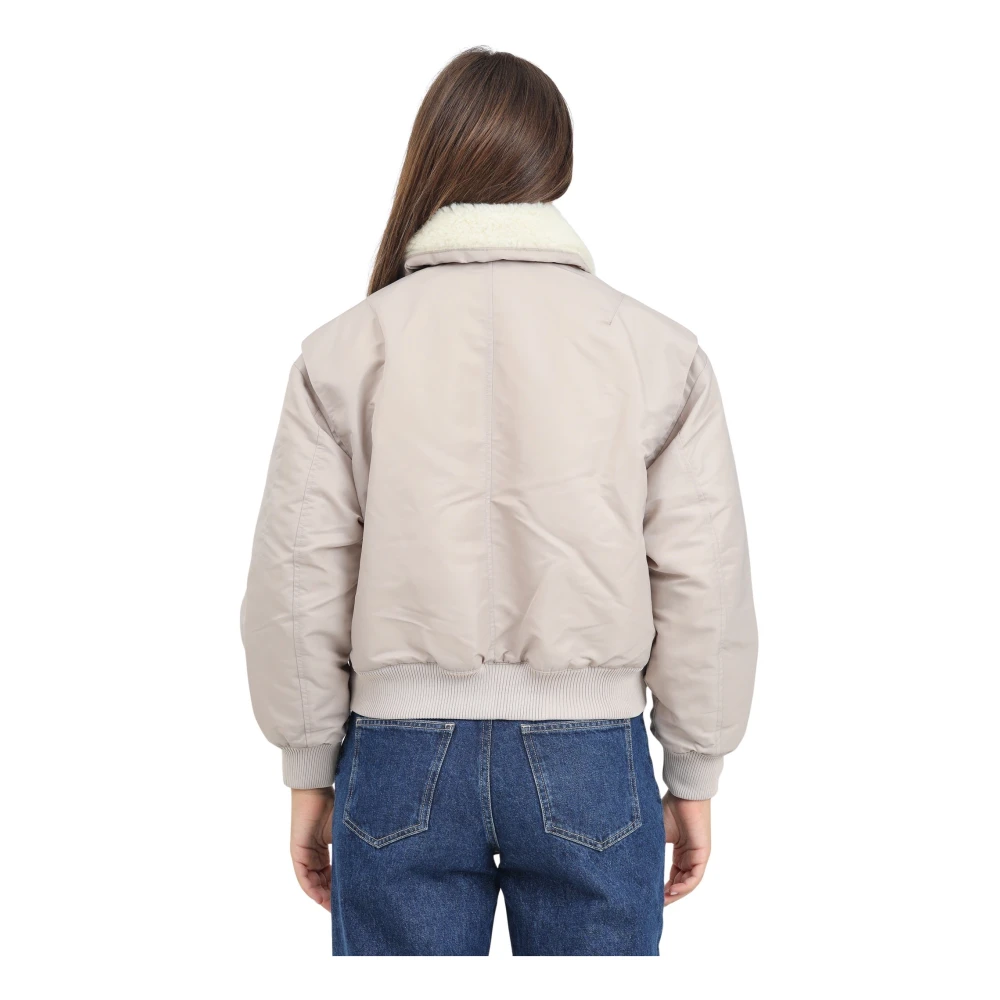 Calvin Klein Jeans Beige Aviator Bomberjack Vrouwen Gray Dames