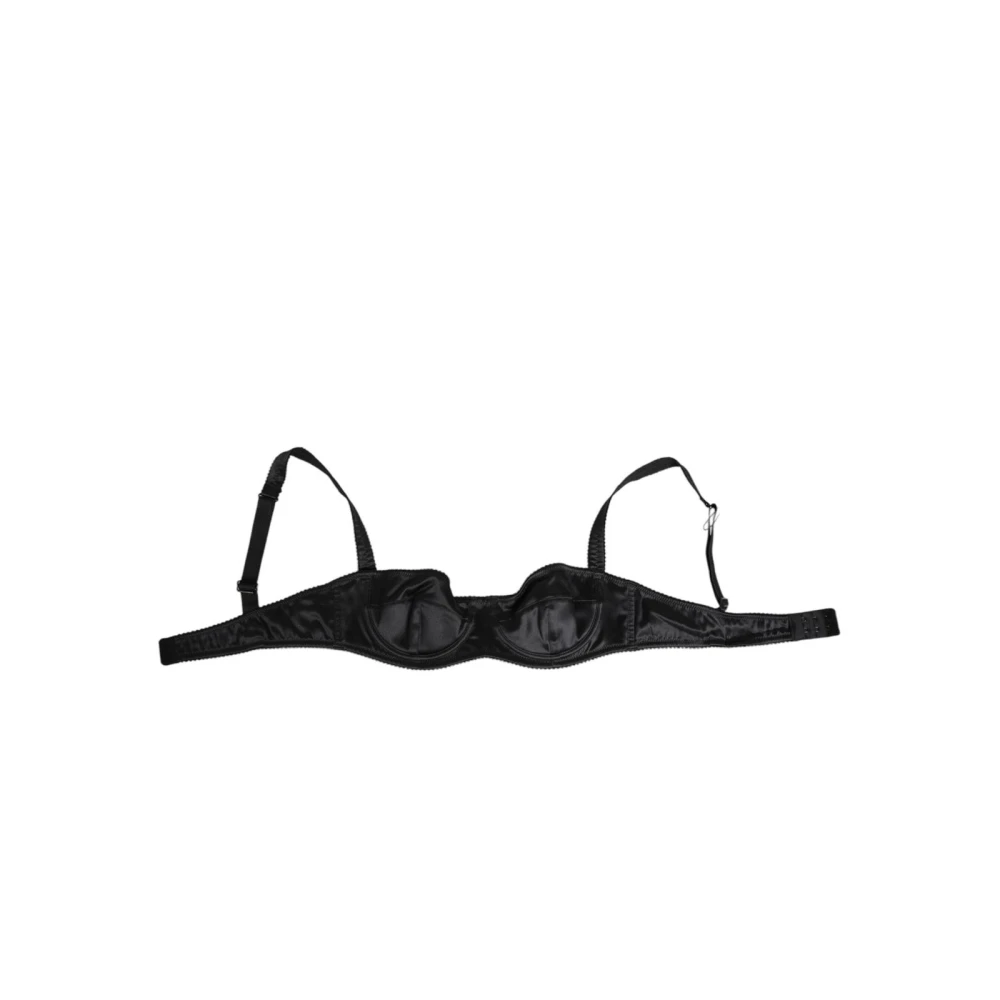 Dolce & Gabbana Women's Black Satin Underwire Bra Lingerie