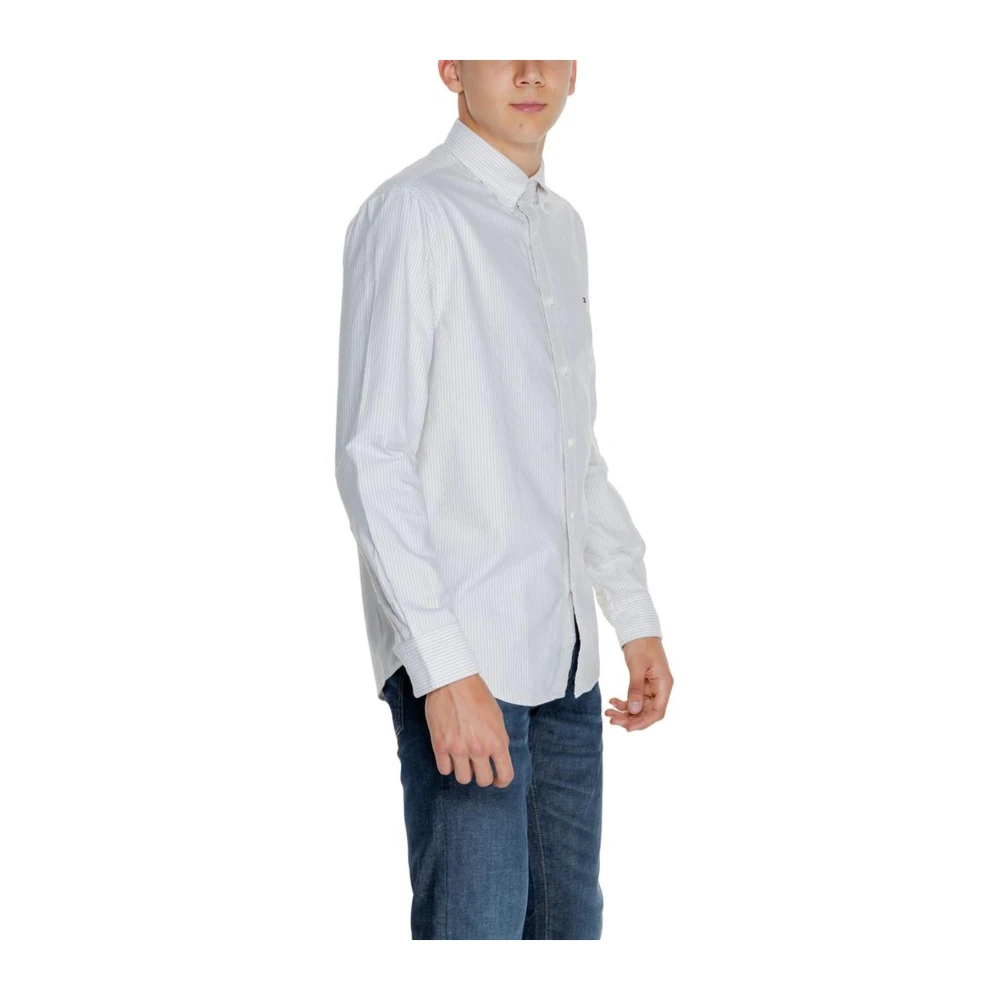 Tommy Hilfiger Beige Katoenen Blend Shirt Heren Herfst Winter White Heren